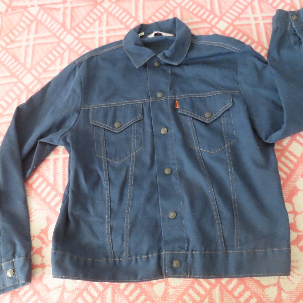 vintage Levi's Blue Snap Button Up jacket - Size 42 60s 70s made in usa